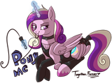 864095__suggestive_artist-colon-lulubell_princess+cadance_alicorn_pony_g4_butt_choker_clothes_dominatrix_eyeshadow_female_garter+belt_hoof+polish_latex_legwear