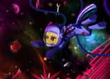 2423405__safe_artist-colon-darksly_applejack_earth+pony_pony_absurd+resolution_apple_digital+art_female_food_mare_solo_space_spaceship_spacesuit