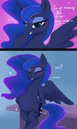 3578413__suggestive_artist-colon-t72b_princess+luna_alicorn_pony_g4_2+panel+comic_-colon-p_april+fools+2025_april+fools+joke_bedroom+eyes_belly_belly+button_big