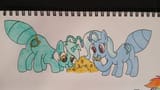 7140835__safe_artist-colon-toastymares_lyra+heartstrings_trixie_ant_ant+pony_insect_original+species_pony_unicorn_duo_eating_female_food_lyrant_mare_multiple+le