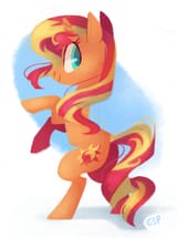 831691__safe_artist-colon-spacekitsch_sunset+shimmer_pony_rearing_solo_unicorn