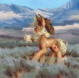 3285373__safe_artist-colon-p0nyplanet_derpibooru+import_applejack_earth+pony_pony_g4_applejack&#039;s+hat_cowboy+hat_female_grass_grass+field_hairband_hat