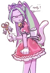 3636048__safe_artist-colon-izuchi_derpibooru+exclusive_aria+blaze_human_equestria+girls_g4_bow_cat+ears_cat+tail_clothes_female_magical+girl_simple+background_s