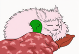 fluffle puff, duo, anonymous, green human, head on pony body, using as pillow, b s-1150569720