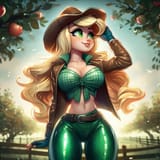 3358363__suggestive_ai+content_ai+generated_generator-colon-dall-dash-e+3_prompter-colon-glimmy-dash-glam_applejack_human_g4_apple_apple+tree_belly+button_belt_