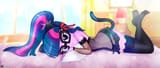 3625052__suggestive_artist-colon-charliexe_sci-dash-twi_twilight+sparkle_human_pony_equestria+girls_g4_bare+shoulders_bed_bedroom+eyes_cat+ears_cat+lingerie_cat
