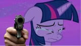 Twilight holding gun