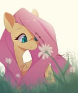 3122129__safe_artist-colon-mindlessnik_fluttershy_pegasus_pony_cute_eye+clipping+through+hair_female_flower_looking+at+something_mare_shyabetes_signature_solo