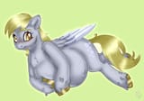 3415124__safe_artist-colon-ponykittenboi_derpy+hooves_pegasus_pony_g4_belly_big+belly_derpreg_female_folded+wings_lying+down_mare_pregnant_signature_simple+back