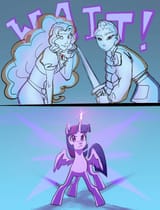 3638145__safe_artist-colon-summerfires_artist-colon-summerfiresart_adagio+dazzle_twilight+sparkle_alicorn_human_pony_equestria+girls_g4_clothes_confused_crossov