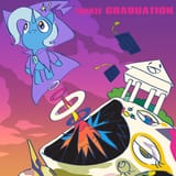 3638335__safe_artist-colon-poxy_boxy_trixie_pony_unicorn_g4_album+cover_female_graduation+cap_hat_horn_kanye+west_mare_no+mouth_ponified_ponified+album+cover_so