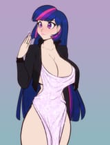 2635574__suggestive_artist-colon-scorpdk_twilight+sparkle_human_g4_beautisexy_big+breasts_blushing_braless_breasts_busty+twilight+sparkle_cleavage_clothes_dress