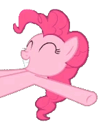 287652__safe_pinkie+pie_solo_simple+background_smiling_screencap_transparent+background_animated_eyes+closed_gif_waving_background+removed_dragonshy