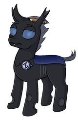 2521931__safe_artist-colon-heretichesh_oc_oc+only_oc-colon-artbug_changeling_2021+community+collab_derpibooru+community+collaboration_badge_lidded+eyes_male_pen