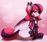 2985044__suggestive_artist-colon-pabbley_derpibooru+import_oc_oc-colon-arrhythmia_bat+pony_pony_bat+wings_bedroom+eyes_butt_clothes_fangs_female_image_