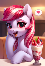 Happy Sugar and her favorite parfait