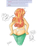 1602312__questionable_artist-colon-nayaasebeleguii_sunset+shimmer_oc_oc-colon-anon_equestria+girls_ass_blushing_bunset+shimmer_clothes_female_large+ass