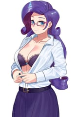 3311911__suggestive_artist-colon-tzc_rarity_human_g4_belt_bra_breasts_busty+rarity_clothes_female_glasses_glasses+rarity_humanized_schoolmarm+rarity_shirt_simpl