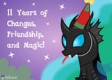 2725219__safe_artist-colon-melisareb_kevin+28changeling29_changeling_-dot-svg+available_-colon-p_absurd+resolution_fangs_forked+tongue_happy+birthday+mlp-colon-