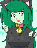 3055649__safe_alternate+version_artist-colon-batipin_wallflower+blush_cat_human_equestria+girls_g4_animal+costume_bell_bell+collar_breasts_busty+wallflower+blus