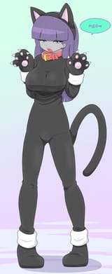 3054858__safe_alternate+version_artist-colon-batipin_maud+pie_human_equestria+girls_g4_animal+costume_breasts_busty+maud+pie_cat+costume_clothes_collar_costume_