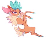 3218366__safe_artist-colon-spacedkeys_velvet+tfh_deer_reindeer_them27s+fightin27+herds_antlers_community+related_lying+down_simple+background_solo_white+backgro