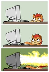3456064__semi-dash-grimdark_artist-colon-darkdoomer_ponerpics+import_ponybooru+import_oc_oc-colon-patachu_pegasus_pony_blood_comic_computer_crt_image_m