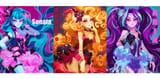 3640648__safe_artist-colon-libbly_libby_adagio+dazzle_aria+blaze_sonata+dusk_human_g4_2d_bangs_breasts_cleavage_curly+hair_female_pigtails_the+dazzlings_trio_tr