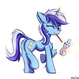 3594205__safe_artist-colon-weiling_minuette_pony_unicorn_g4_butt_chest+fluff_cute_dock_female_horn_magic_mare_one+eye+closed_plot_simple+background_solo_tail_te