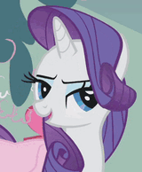 989630__safe_derpibooru+import_edit_edited+screencap_editor-colon-paragonaj_screencap_rarity_dragonshy_animated_bag_gif_heh_laughing_loop_reaction+imag
