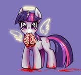 1135275__artist+needed_grimdark_grotesque_twilight+sparkle_pony_unicorn_g4_adoracreepy_angelic+wings_blood_brain_creepy_cute_fangs_female_gore_grimcute_halo_loo