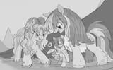 6291257__safe_artist-colon-marbo_oc_oc+only_oc-colon-ice+elation_oc-colon-the+abominable+snowmare_fish_pony_chest+fluff_clothes_coat_female_fluffy_mare_monochro