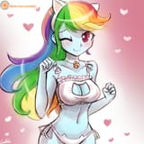 1073996__suggestive_artist-colon-lumineko_rainbow+dash_human_equestria+girls_g4_adorasexy_animal+ears_bedroom+eyes_bell_bell+collar_belly+button_blushing_boob+w