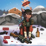 3536338__semi-dash-grimdark_artist-colon-guard-dash-mod_oc_oc+only_oc-colon-number+nine_earth+pony_pony_alcohol_bleeding_blood_bottle_cigarette_demoman+tf2_eyeb