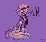592529__safe_artist-colon-captain64_artist-colon-xieril_rainbow+dash_clothes_colored_pajamas_sitting_sleepy_solo_yawn