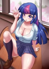 1568775__suggestive_artist-colon-thebrokencog_twilight+sparkle_adorasexy_big+breasts_blushing_breasts_busty+twilight+sparkle_chair_classroom_cleavage_c