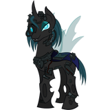 1616784__safe_artist-colon-thequeen_oc_oc-colon-simula_2018+community+collab_armor_borg_changeling_changeling+oc_derpibooru+community+collaboration_loo