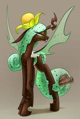 578422__safe_derpibooru+import_queen+chrysalis_oc_oc-colon-physalis_changeling_changeling+queen_food+pony_original+species_changeling+oc_chocolate_fang