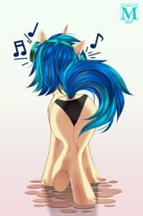 1445014__suggestive_artist-colon-margony_dj+pon-dash-3_vinyl+scratch_black+underwear_clothes_female_from+behind_headphones_mare_panties_plot_pony_solo_