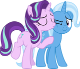 3548284__safe_artist-colon-cloudy+glow_starlight+glimmer_trixie_pony_unicorn_g4_my+little+pony-colon-+friendship+is+magic_no+second+prances_cheek+kiss_duo_duo+f