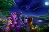 mane six starry night sky