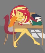 3312692__safe_artist-colon-calmbreezes_derpibooru+import_sunset+shimmer_human_equestria+girls_g4_barefoot_book_feet_image_png_sleeping_solo_table