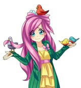 156100__safe_artist-colon-semehammer_fluttershy_bird_human_clothes_cute_dress_eye+clipping+through+hair_female_humanized_looking+at+you_shrug_shrugpony_shyabet