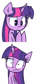 1613782__safe_artist-colon-lilboulder_twilight+sparkle_alicorn_pony_g4_bust_comic_confused_female_finger+gun_frown_hooves_looking+at+you_mare_nervous_raised+eye
