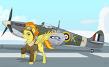 1139585__safe_artist-colon-wonkysole_spitfire_pegasus_pony_bomber+jacket_female_goggles_namesake_plane_solo_supermarine+spitfire