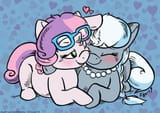 1195175__safe_artist-colon-kaemantis_deleted+from+derpibooru_derpibooru+import_silver+spoon_sweetie+belle_earth+pony_pony_unicorn_blushing_eyes+closed_