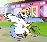 celestia on a bike
