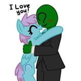 7064837__safe_artist-colon-rusfag_imported+from+derpibooru_snow+shower_oc_oc+only_oc-colon-anon_human_pony_blushing_duo_duo+male+and+female_eyes+closed_female_f