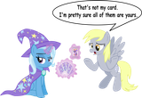 2680353__safe_artist-colon-cinder+vel_derpy+hooves_trixie_twilight+sparkle_g4_card_literal_magic+trick_simple+background_transparent+background