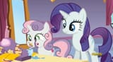 rarity looking at sewing machine cake